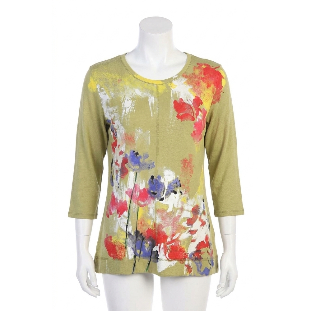 NEW JESS & JANE water color light terry pocket top in citrus